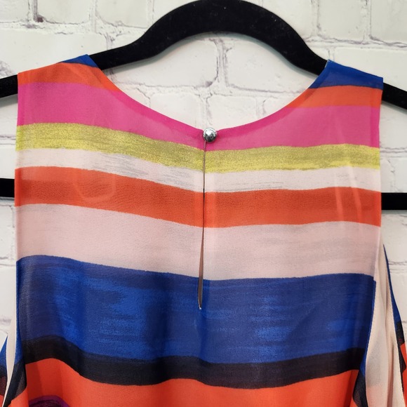Vince Camuto Multicolor Sleeveless Striped Blouse Flowy Tank Top Women's L - Picture 6 of 7